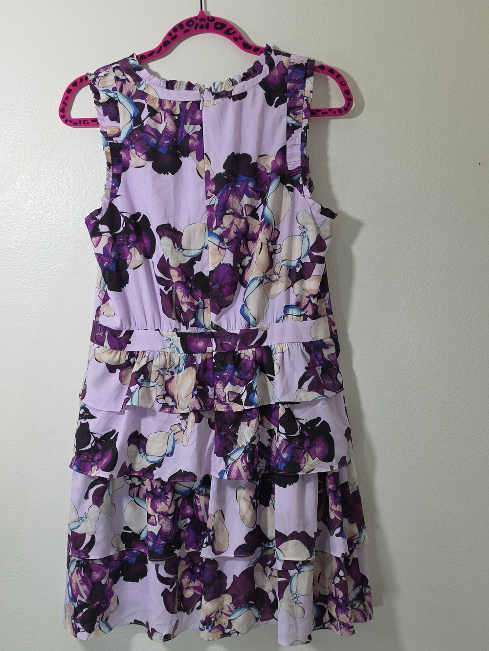 Banana Republic Floral Lavender Tiered Sheath Dress 12P - Picture 3 of 5